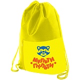 Мешок для обуви 1 отделение Мульти-Пульти "Приключения Енота", 340*420мм, карман на молнии, желтый