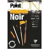 Альбом для смешанных техник 20л., А5, на склейке Clairefontaine "Paint'ON Noir", 250г/м2, черная