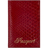 Обложка для паспорта OfficeSpace "Питон" кожа, красный