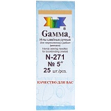 Иглы для шитья ручные Gamma N-271, 12см, 25шт. в конверте