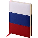 Ежедневник недатир. A5, 160л., кожзам, OfficeSpace "Flag", триколор
