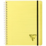 Бизнес-тетрадь 90л., А5+, клетка на гребне Clairefontaine "Proactiv'Book", 90г/м2, пластик. обложка, желтая
