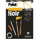 Альбом для смешанных техник 20л., А4, на склейке Clairefontaine "Paint'ON Noir", 250г/м2, черная