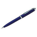 Ручка шариковая Berlingo "Silk Standard" синяя, 0,7мм, корпус синий/хром, поворот., пластик. футляр