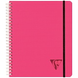 Бизнес-тетрадь 90л., А5+, клетка на гребне Clairefontaine "Proactiv'Book", 90г/м2, пластик. обложка, розовая