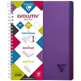 Бизнес-тетрадь 120л., А4+, клетка на гребне Clairefontaine "Evolutiv'Book", 90г/м2, пластик. обложка, фиолетовая