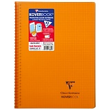 Бизнес-тетрадь 80л., А4, клетка на гребне Clairefontaine "Koverbook", 90г/м2, пластик. обложка, оранжевая