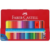 Карандаши цветные Faber-Castell "Grip", 48цв.+3, трехгран., заточен., метал. уп., с кистью, точилкой