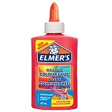 Клей канцелярский Elmers "Colour Glue", 147мл, для слаймов, розовый, непрозрачный