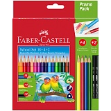Карандаши цветные Faber-Castell 18цв.+ 4 цв. + 2ч/г, заточен., картон, европодвес