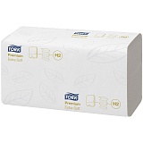 Полотенца бумажные лист. Tork "Premium" (Multifold) soft (Н2), 2-слойные, 100л/пач, 21,2*34, белые