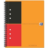 Бизнес-тетрадь 80л., А5+, линия на гребне Oxford "ActiveBook", 80г/м2, пласт. обл, с разд., перф.
