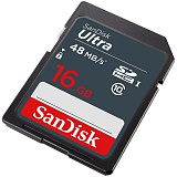 Карта памяти SanDisk SDHC Ultra 16GB, Class 10, скорость чтения 20Мб/сек