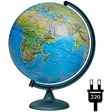 Глобус физико-политический Глобусный мир, 32см, с подсветкой на круглой подставке