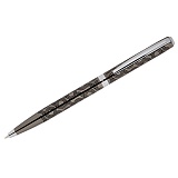 Ручка шариковая Delucci "Motivo", синяя, 1,0мм, корпус оружейный металл/серебро, поворот, подар.уп.