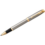 Ручка-роллер Parker "IM Brushed Metal GT" черная, 0,8мм, подар. уп.