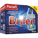 Таблетки для посудомоечной машины Paclan "Brileo. All in one Silver", 28шт.