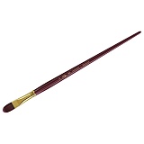 Кисть художественная синтетика бордовая Гамма "Вернисаж", плоскоовальная №16, длинная ручка