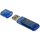 Память Smart Buy "Glossy"  64GB, USB 2.0 Flash Drive, голубой
