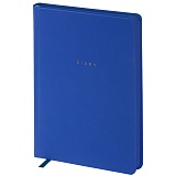 Ежедневник недатир. A5, 136л., кожзам, OfficeSpace "Grace", синий, цветной срез