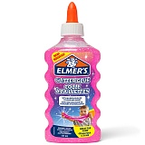 Клей канцелярский с блестками Elmers "Glitter Glue", 177мл, для слаймов, розовый