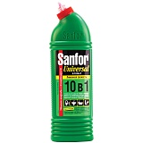 Чистящее средство для сантехники Sanfor "Universal 10в 1. Лимонная свежесть", гель с хлором, 1л