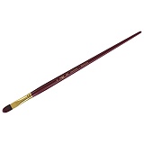 Кисть художественная синтетика бордовая Гамма "Вернисаж", плоскоовальная №8, длинная ручка
