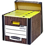 Короб архивный Fellowes FS-00610 "Bankers Box Woodgrain" 325*285*385, гофрокартон, сборка FastFold
