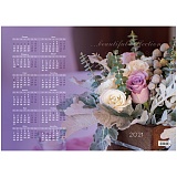 Календарь настенный листовой А3, OfficeSpace "Flowers", 2021г.