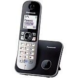 Телефон беспроводной Panasonic KX-TG6811RUB, монохром. дисплей, АОН, 120 номеров, черный