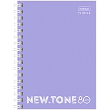Записная книжка А6 80л. на гребне Hatber "NEWtone Pastel. Лаванда", 80г/м2, пластиковая обложка
