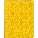 Дневник 1-11 кл. 48л. ЛАЙТ "Leaves pattern. Yellow", иск. кожа, ляссе, тиснение