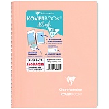 Тетрадь 80л., А5, клетка на гребне Clairefontaine "Koverbook Blush", 90г/м2, пластик. обложка, коралловая