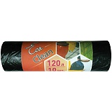 Мешки для мусора 120л КБ "Ecoclean" ПНД, 67*102см, 12мкм, 10шт.,черные, в рулоне