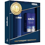 Подарочный набор Gillette Fusion (гель д.бритья для чув.кожи 200мл+бальзам после бритья 50мл)