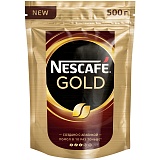 Кофе растворимый Nescafe "Gold", сублимированный, с молотым, тонкий помол, мягкая упаковка, 500г