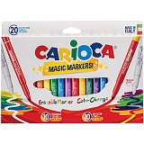 Фломастеры меняющие цвет/стираемые Carioca "Magic Markers", 18цв+2, 20 шт., картон, европодвес