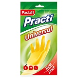 Перчатки резиновые Paclan "Practi.Universal", р.S, желтые, пакет с европодвесом