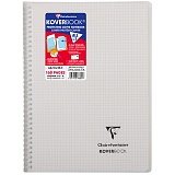 Бизнес-тетрадь 80л., А4, клетка на гребне Clairefontaine "Koverbook", 90г/м2, пластик. обложка, белая