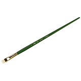 Кисть художественная щетина Гамма "Пейзаж", плоская, укороченный ворс №7, длинная ручка