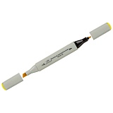 Маркер для творчества двухсторонний Vista-Artista "Style" цвет J114 ярко-желтый, пулевидный/скошенный, 0,7мм/1-7мм