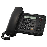Телефон проводной Panasonic KX-TS2358RUB, ЖК дисплей, автодозвон, АОН, 50 номеров, черный