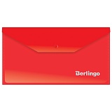 Папка-конверт на кнопке Berlingo, C6, 180мкм, красная