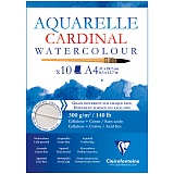Альбом для акварели 10л., А4, на склейке Clairefontaine "Cardinal",300г/м2,торшон,холод.пресс.,хлоп