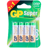 Батарейка GP Super AA (LR6) 15A алкалиновая, BC4 (промо 3+1)