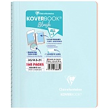 Тетрадь 80л., А5, клетка на гребне Clairefontaine "Koverbook Blush", 90г/м2, пластик. обложка, голубая