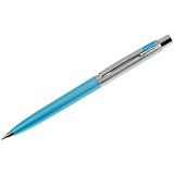 Ручка шариковая Berlingo "Silver Arrow", хром/бирюзовый, 0,7мм, синяя, кнопочн., инд.уп.