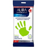 Салфетки влажные Aura "Derma Protect", 20*16см, 20шт., антибакт. с ромашкой