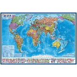 Карта "Мир" политическая Globen, 1:32млн., 1010*700мм, интерактивная, европодвес