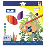 Карандаши цветные Milan "211", 24цв., заточен., картон, европодвес